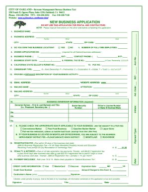 City of Oakland Business Tax Application Process