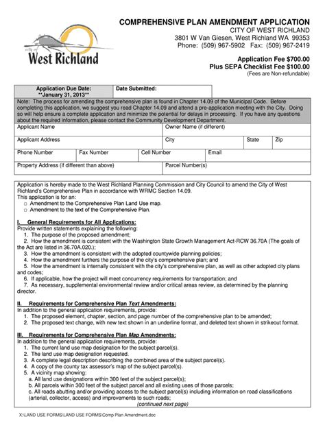 City of West Richland Road Right-of-way Amendments