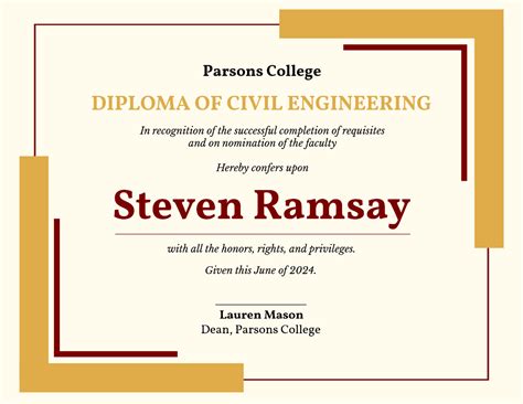 Civil Diploma Experience Certificate Format