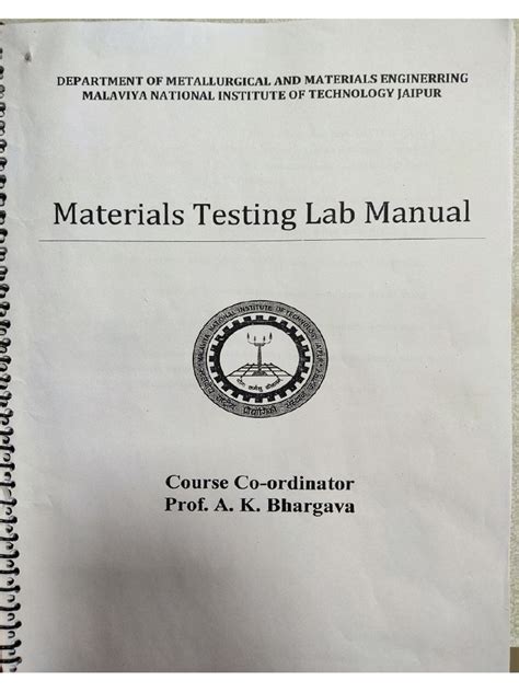 Civil Engineering Material Testing Lab Manual