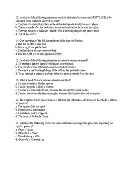 Civil Liberties Test Answers