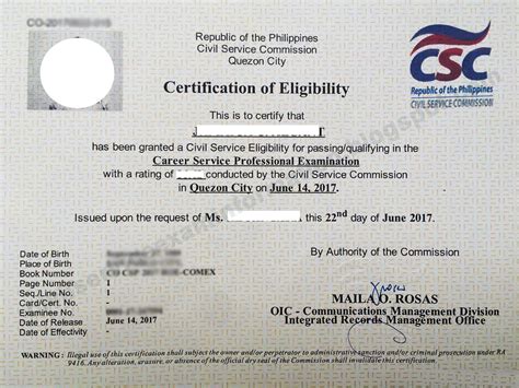 Civil Service Commission Certifications - State