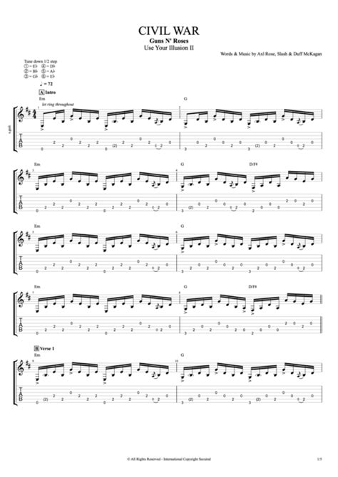 Civil War chords & tabs by Guns N Roses @ 911Tabs