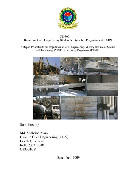 Civil engineering internship report on building construction pdf.  It include...