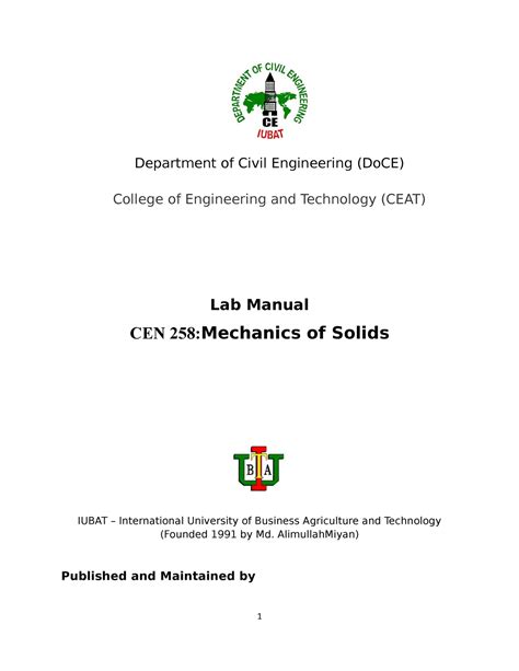 Civil engineering mechanics of solids lab manual. - Flash techniques for macro and close up photography a guide.