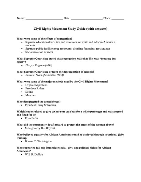 Civil rights study guide questions and answers. - Música cubana del areyto a la nueva trova.