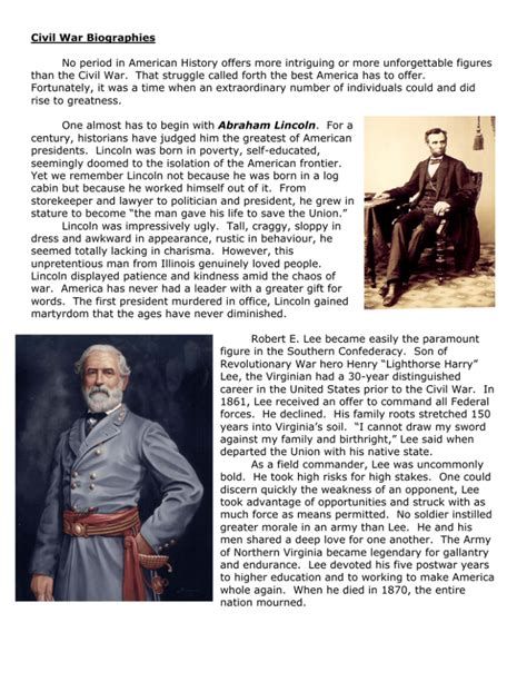 Civil war biography page county va