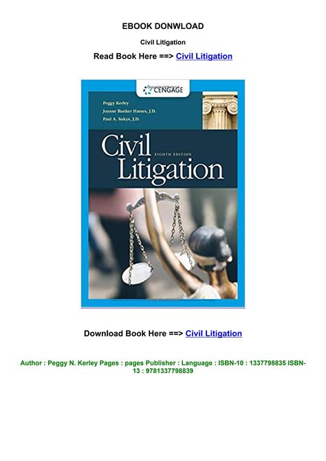 Download Civil Litigation By Peggy N Kerley