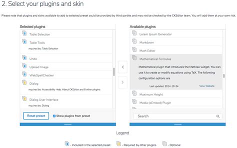Ckeditor example.  Creating plugins, widgets and skins are explained here, too.  ...