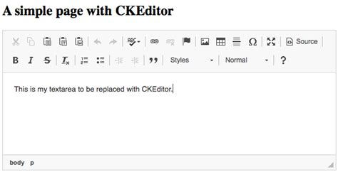 Ckeditor example.  In order to see a sample in action, copy its source Automatic replacem...
