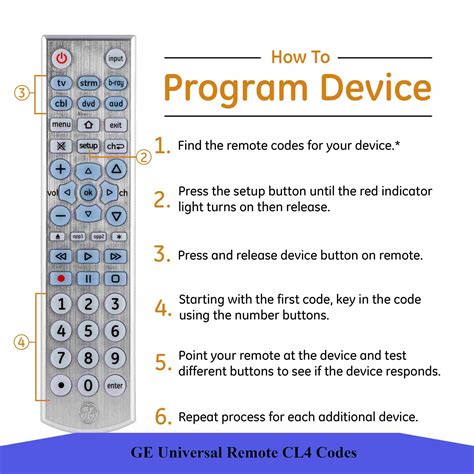 Cl4 remote codes. It is simple and affordable to program a GE remote to replace your original Blu-ray remote. The universal remote codes and program instructions are essential for any smart device to function with GE Cl4. The GE universal remote control cl4 codes for all remote brands are listed below. MANHATTAN - 5381. 