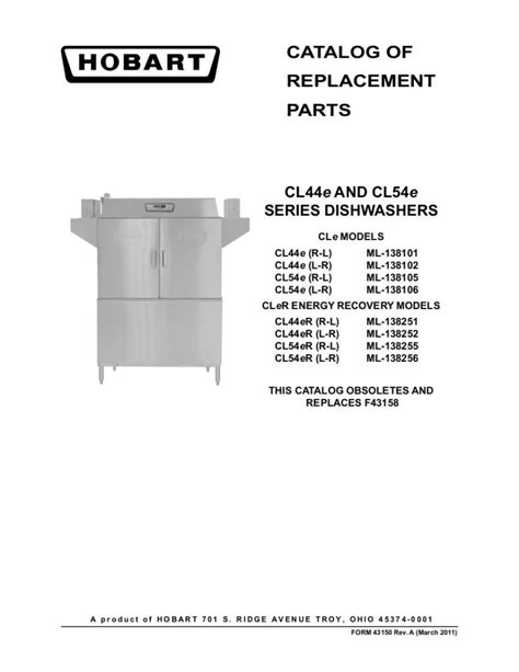 Cl44e hobart dish machine parts manual. - Canon l140 fax machine user manual.