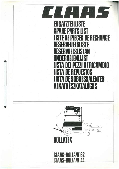 Claas baler rollant 62 parts manual. - Omc cobra service inboard motor manual.