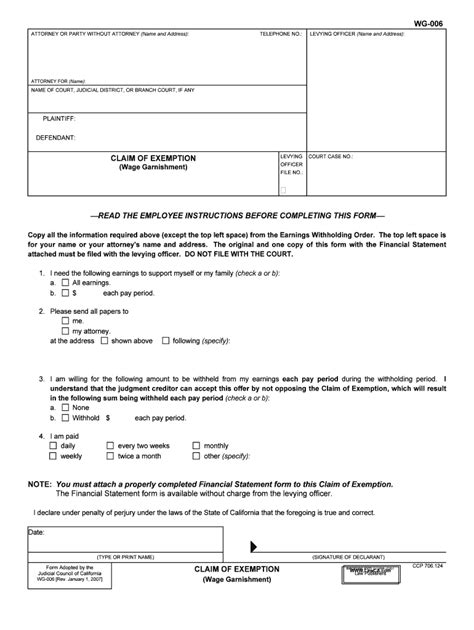 A form Claim of Exemption is available for free at the Self-Help Center, or you can download it by clicking one of the formats underneath the form's title below: JUSTICE COURT CLAIM OF EXEMPTION FROM EXECUTION Pdf Fillable. DISTRICT COURT CLAIM OF EXEMPTION FROM EXECUTION Pdf Fillable Fill out the Claim of Exemption form completely.