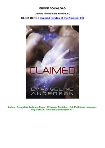Read Online Claimed By Evangeline Anderson