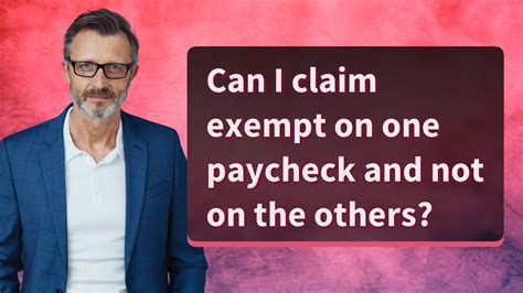Claiming exempt for one paycheck. Am I Allowed to Claim Exempt on My W4? Who Qualifies for Exempt Status, And Who Doesn't? Most people come into contact with a W-4 form, but not everyone recognizes how significant a role Form W-4 plays in their tax bill. 