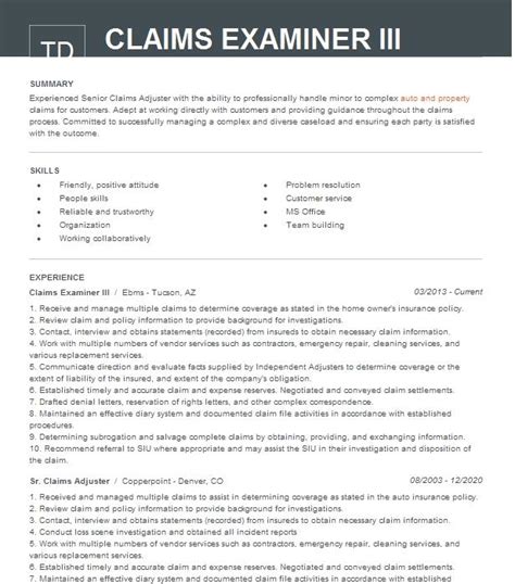 Claims Examiner III – IMAS Careers