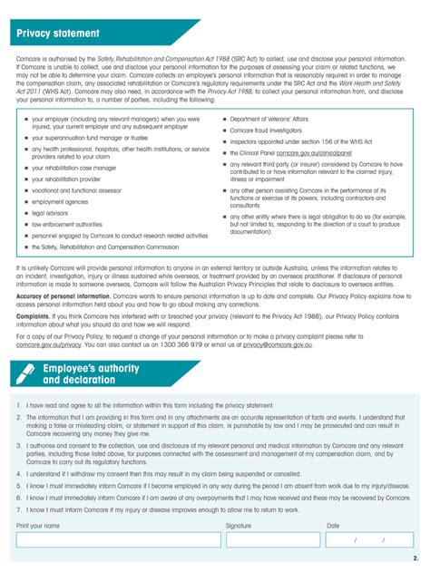 Claims and rehabilitation forms Comcare