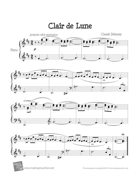 Clair De Lune Sheet Music Piano ubicaciondepersonas.cdmx.gob.mx