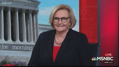 Former U.S. Senator from Missouri Claire McCaskill reacts to Donal