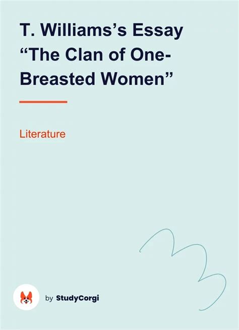 Clan Of One-Breasted Women Analysis - 1003 Words Studymode