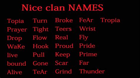 Clan Names: Sports convention. Following the naming convention of sports teams can create some good clan names. For the use of this clan names generator convention, combine a location, a thing, and preferably alliteration. You could go with real-world or in-game inspiration, such as Bad Axe Brotherhood or Danger Zone Delinquents (or DZD).