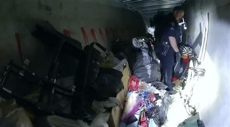 Clandestine living space filled with trash found in tunnel below highway flyover in Wheat Ridge