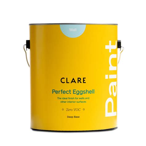 Clare paint. Wall Paint The perfect eggshell finish for walls and other interior surfaces. Trim Paint A subtle semi-gloss perfect for trim, doors, cabinets, and other high touch surfaces. Wall Paint (Eggshell) Trim Paint (Semi-gloss) Select Quantity Paint Calculator. 1 Gallon covers 375 - 425 sq ft. Add to Cart - $74. 