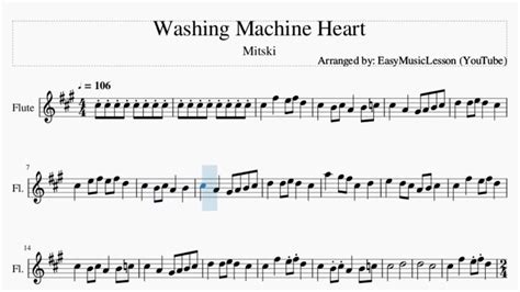 Clarinet Sheet Music: How to play Washing Machine Heart by Mitski