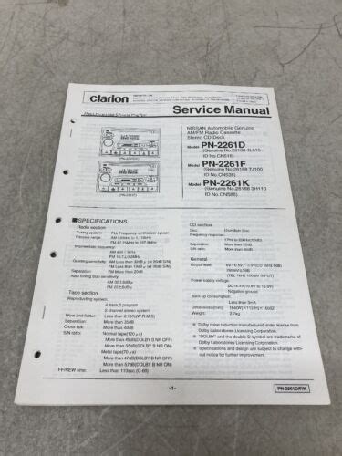 Clarion pn 2261d f k autoradio reparaturanleitung. - Hyundai accent 1997 1300 repair manual.