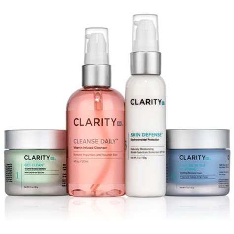 Clarity skin care. A daily supplement physician-formulated for women 18+ with mild to moderate acne. Targets key root causes to reduce acne breakouts and post-acne dark spots while balancing oil production and improving skin hydration. 1. 6. root causes cared for. 20. 