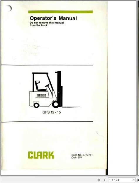 Clark forklift service manuals gps 12. - Manuale di servizio di hitachi vrf.