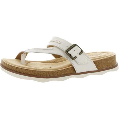 Clarks Womens Brynn Style White T-Strap Sandals Size 8.5 …