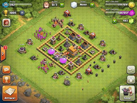 Clash of clans town hall base 6. Clash of Clans Trophy Pushing Town Hall 6 Base. This is one of the amazing base layouts that is divided into small compartments and segments. The town hall is placed with air-defense in the center of the clan. The center segment is surrounded by a maxed wall to protect the clan from enemies. 