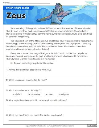 Clash of the gods zeus worksheet.  Choose board Converting between Place Values - Workshee...