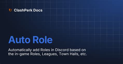 Clashperk autorole. .  - ClashPerk List all auto roles and settings.  View Options Of...