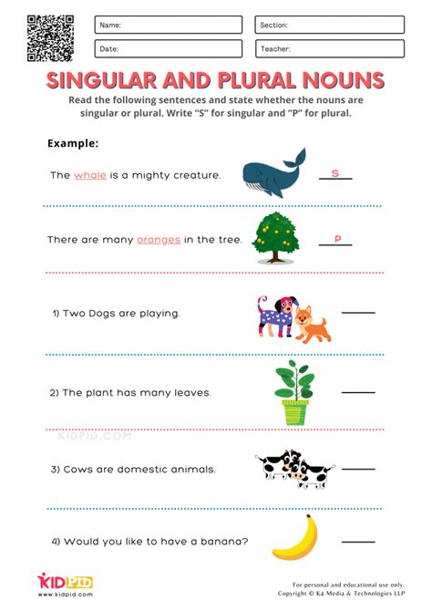 Class -4 Singular and Plural English Quiz - Quizizz