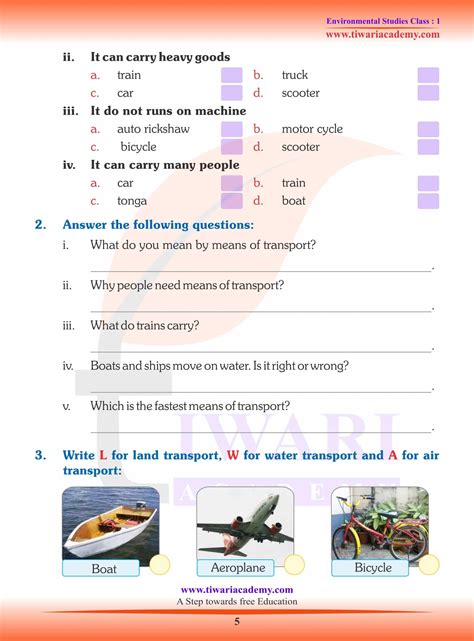 Class 3 Evs Chapter 3 Worksheet Class 3 Worksheet 1 Part 2 Worksheet