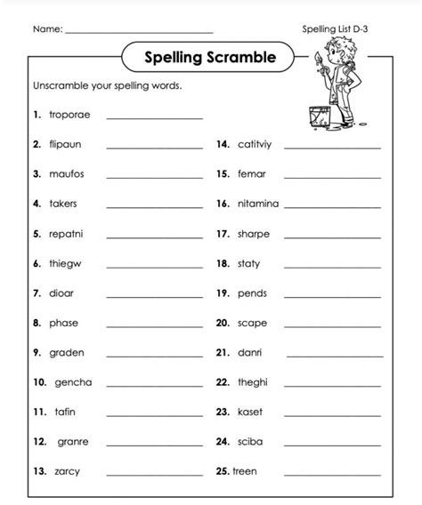Class 5 scramble.  Free | Reading | Worksheets | Grade 1 | Printable If...
