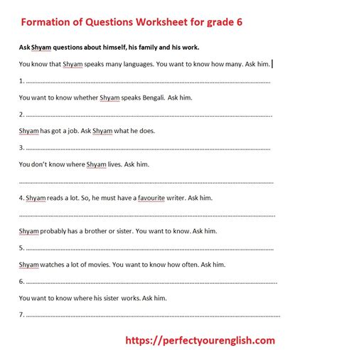 Class 6 Worksheets – perfectyourenglish.com