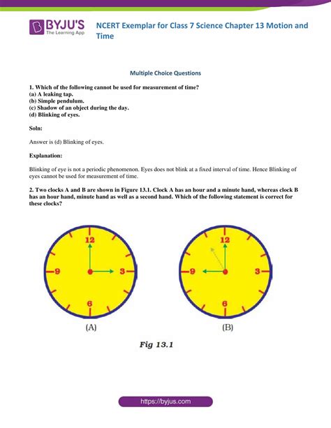 Class 7 Science Chapter 13 Motion and Time MCQ - Online Test …