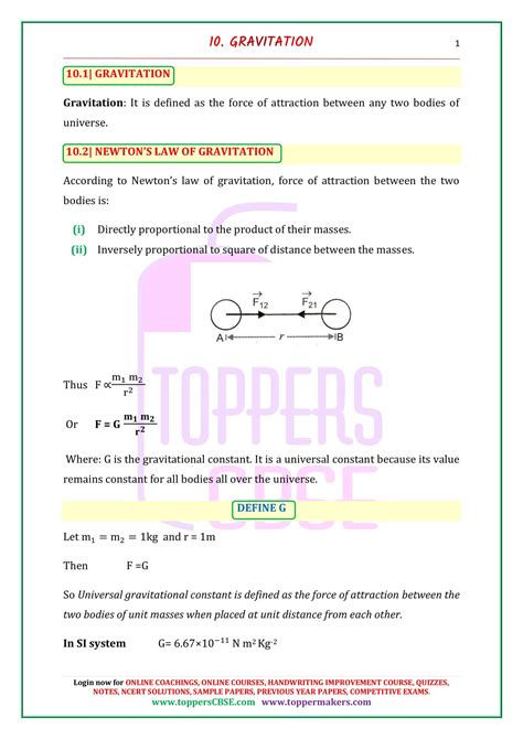 Class 9th Science Gravitation NCERT Notes CBSE 2024