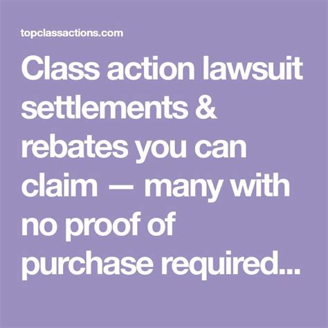 Class Action Lawsuits That Require no Proof of Purchase?