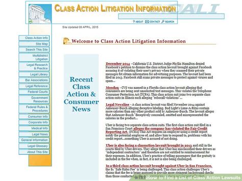 Class Action Suits List