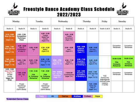 Class Schedule Dance Classes in Chalfont & Warrington, PA Freestyle