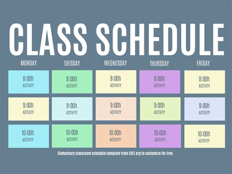 Class Schedule and Calendar