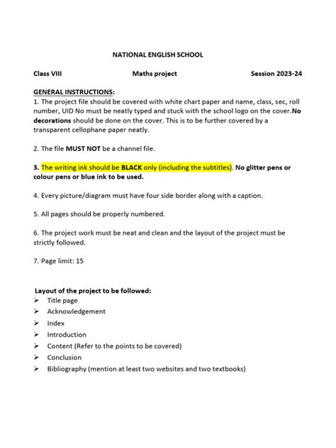 Class Viii Maths Project