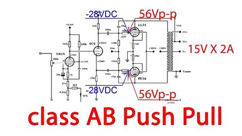 Class ab amplifier schematic.  Both the Class-B amplifier and the Class-AB ampl...