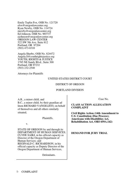 Class action lawsuit against Oregon DHS