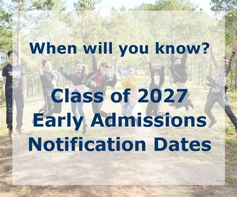 Here's our updated list of early decision and early action notification dates for the Class of 2027. As many of you know, schools often post results in advance of their "official" notification dates, so we've compiled the most recently updated dates for you here where available, as well as last year's notification dates for reference ....